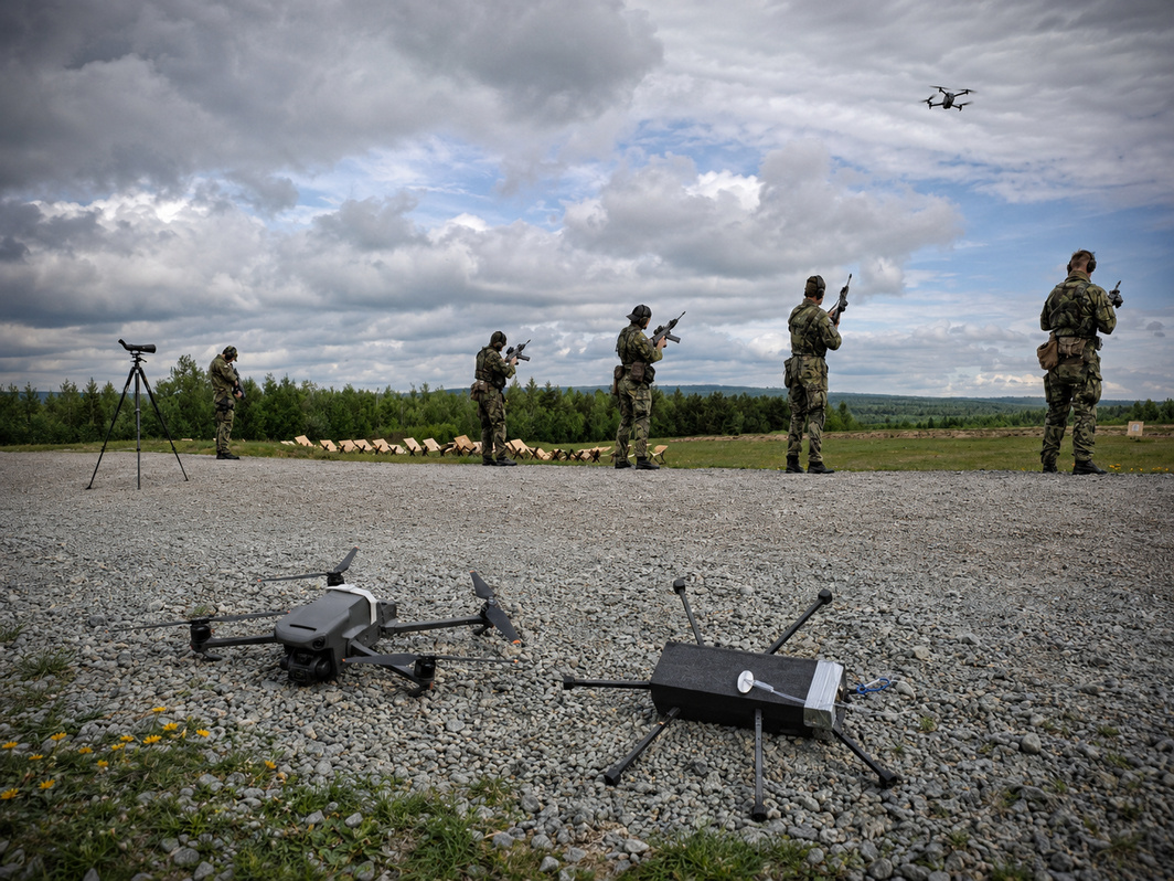 Experimentální střelby na dron