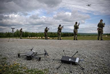 Experimentální střelby na dron
